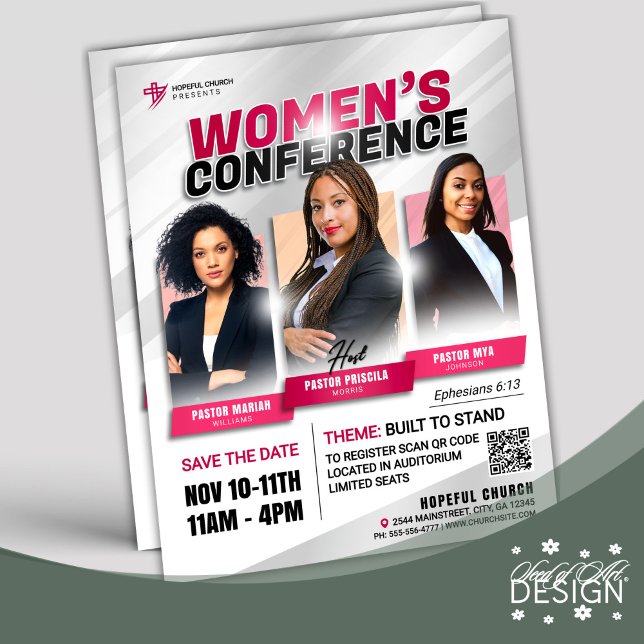 Flyer Encuentro de la Iglesia de Mujeres Rosa Modernas (Subido por el creador)