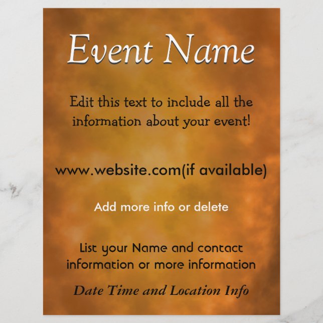 Flyer Energía quemada por evento de personalizado (Frente)