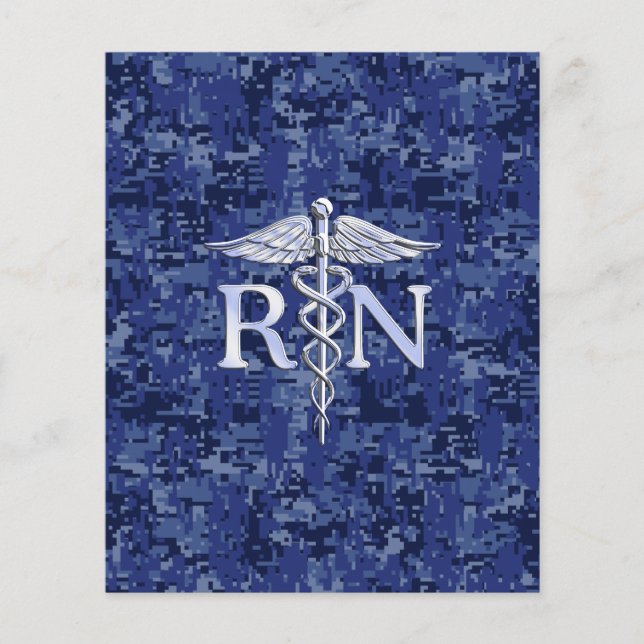 Flyer Enfermera inscrita RN Caduceus en Navy Camo (Frente)