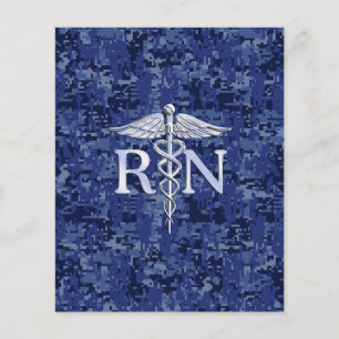 Flyer Enfermera inscrita RN Caduceus en Navy Camo