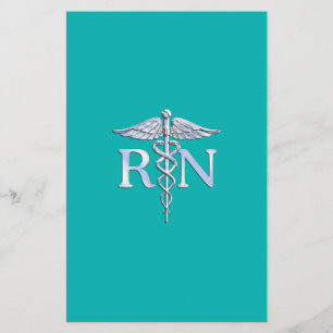 Flyer Enfermera Registrada RN Caduceo en Turquesa