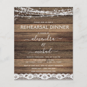 Flyer Ensayo de presupuesto Cena Rústica Granja