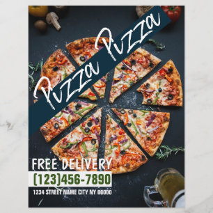 Flyer Entrega de comida de pizzería
