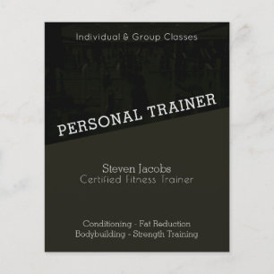 Flyer Entrenador de gimnasia moderno con sombra oscura