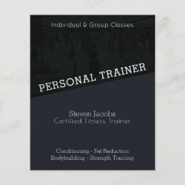 Flyer Entrenador de gimnasia moderno con sombra oscura