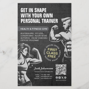 Flyer Entrenador personal de fitness Bodybuilding Gym Co