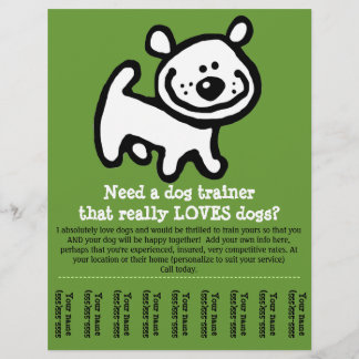 Flyer Entrenamiento de perros, caminar, crecer, sentarse