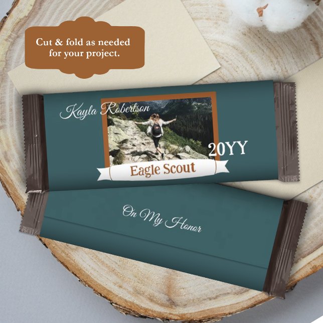 Flyer Envoltorio de barra de chocolate Teal Green, Coppe (teal green copper eagle scout court of honor diy candy bar label, personalized chocolate bar wrapper)