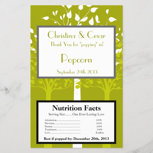 Flyer Envoltorio de palomitas de microondas Árboles mode (Frente)