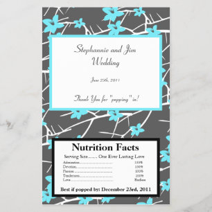 Flyer Envoltorio de Palomitas de Microondas Azul Té Flor