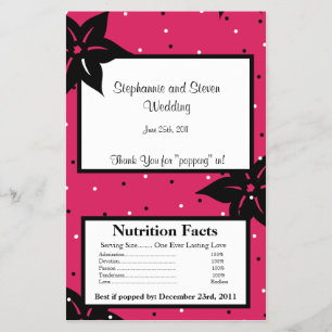 Flyer Envoltorio de palomitas de microondas flores rosas