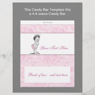Flyer Envoltura de barra de caramelo para baby shower de