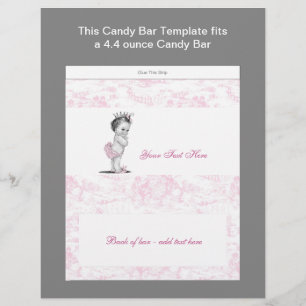Flyer Envoltura de barra de caramelo para baby shower de