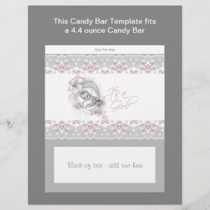 Flyer Envoltura de barra de caramelo para baby shower ro
