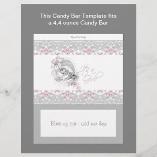 Flyer Envoltura de barra de caramelo para baby shower ro