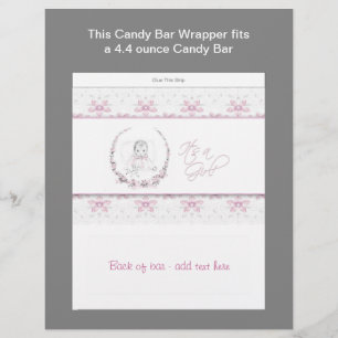 Flyer Envoltura de barra de caramelo para baby shower ro