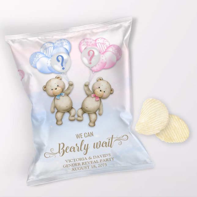 Flyer Envoltura de bolsa de chips para revelación de gén (1 ounce snack bag wrapper flyer. )