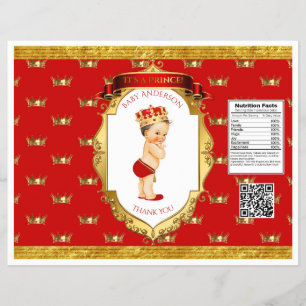 Flyer Envoltura de Bolsa de Papas Príncipe Niño Rojo Dor