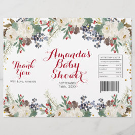 Flyer envoltura de bolsa de patatas fritas floral blanca