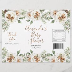 Flyer Envoltura de bolsa de patatas fritas floral blanca