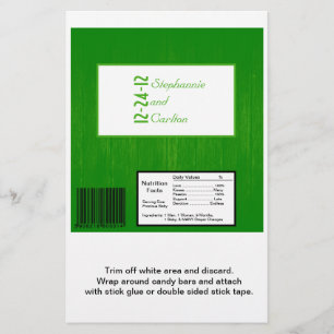 Flyer Envoltura de Caramelo de Boda con Grano de Madera
