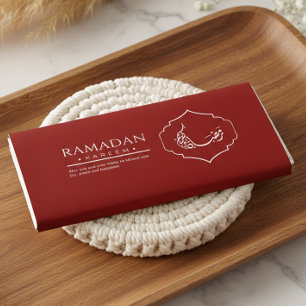 Flyer Envoltura de chocolate rojo Ramadan Kareem islámic