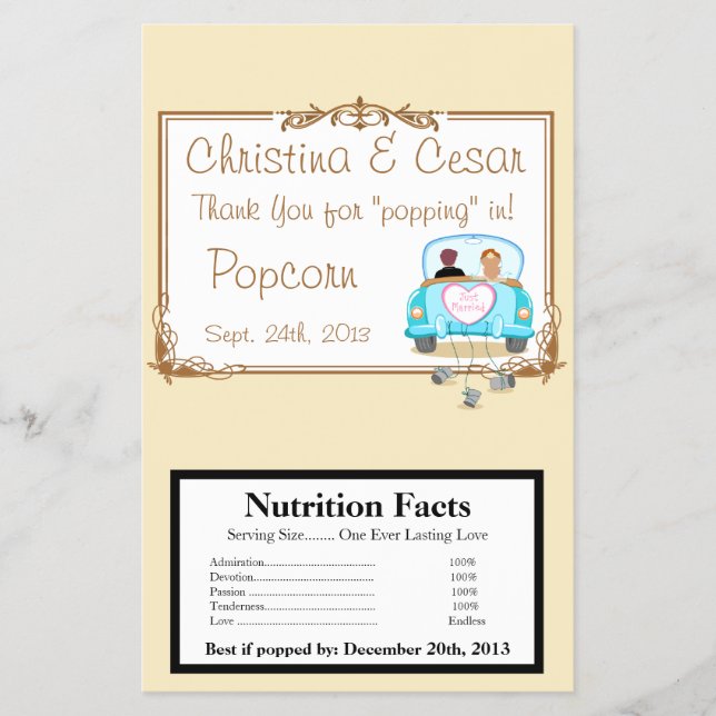 Flyer Envoltura de palomitas de microondas acaba de casa (Frente)