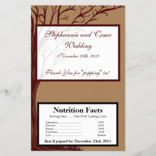 Flyer envoltura de palomitas de microondas árbol de otoñ