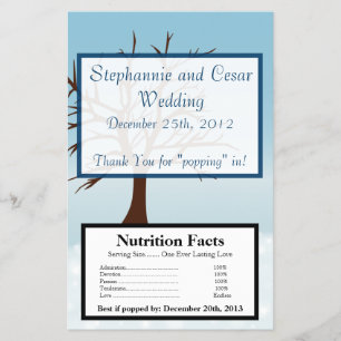 Flyer envoltura de palomitas de microondas árbol desnudo