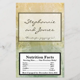 Flyer Envoltura de Palomitas de Microondas Floral Antigu