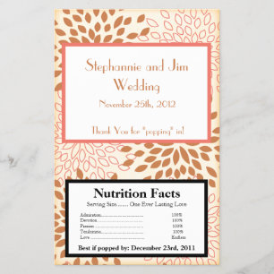 Flyer Envoltura de palomitas de microondas floral rosa y