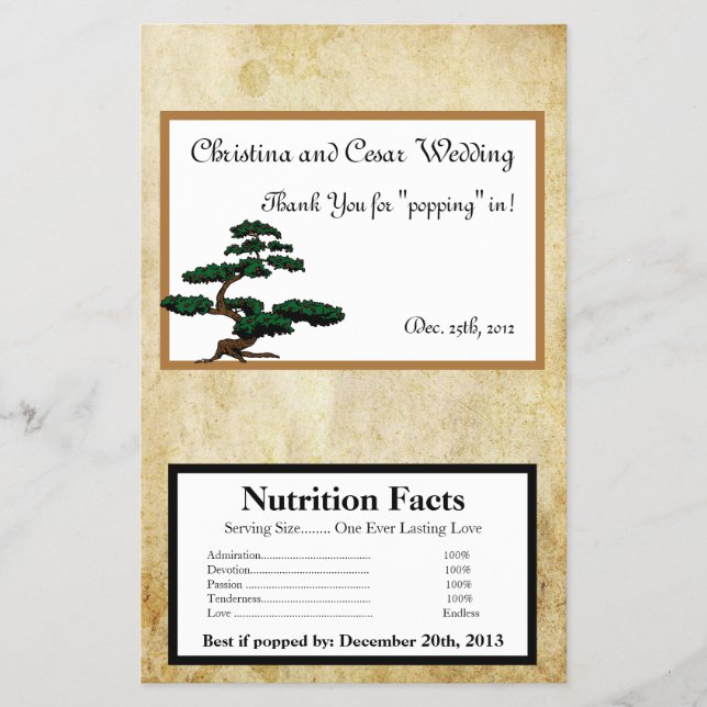 Flyer Envoltura de palomitas de microondas Geisha (Frente)