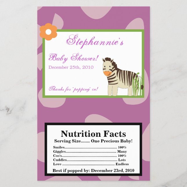 Flyer Envoltura de palomitas de microondas Jacana Purple (Frente)