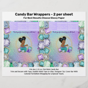 Flyer Envolturas de barra de caramelo para baby shower d