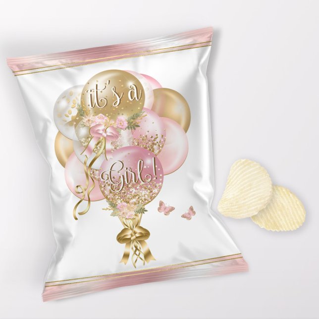 Flyer Envolturas de bolsitas de chile de Baby Shower en  (1 ounce snack bag wrapper flyer. )