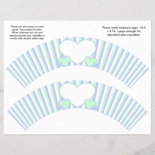 Flyer Envolturas de cupcakes personalizadas 2 Corazones 