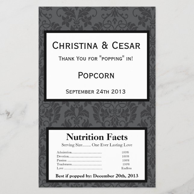 Flyer Envolvente de palomitas de microondas Gris negro G (Frente)