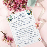 Flyer Érase Una Vez Un Juego De Libros De Novias De Amor<br><div class="desc">Juego "Once Upon A Time" (Había una vez) con las preguntas en blanco. Los espléndidos florales pintados son por Create the Cut. Encuéntralos en Creative Market https://crmrkt.com/7WdAX,  Etsy https://www.etsy.com/shop/CreateTheCut y www.createthecut.com</div>