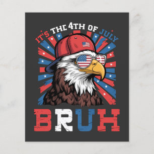 Flyer Es 4 de julio Bruh Águila calva Patriótico