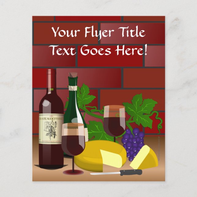 Flyer Escena De La Mesa De Queso De Vino (Frente)