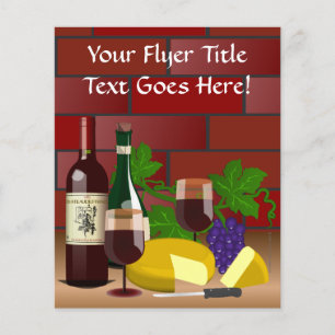 Flyer Escena de mesa de queso y vino