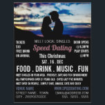 Flyer Escena romántica, anuncio de evento de citas rápid<br><div class="desc">Escena romántica,  evento de citas rápidas,  volante publicitario por la tienda de tarjetas de visita.</div>