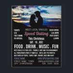 Flyer Escena romántica, anuncio de evento de citas rápid<br><div class="desc">Escena romántica,  evento de citas rápidas,  volante publicitario por la tienda de tarjetas de visita.</div>
