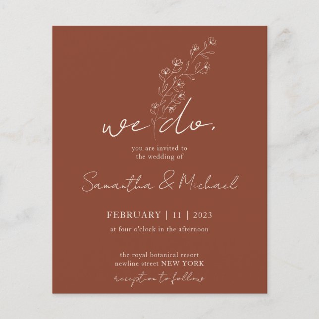 Flyer Escritura a mano de Terracota Indie Botanic hacemo (Frente)