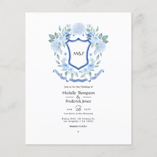 Flyer Escudo Monograma Floral Parejas Ducha Invitación