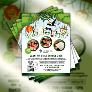 Flyer Escuela Bíblica de Vacaciones para Jóvenes Iglesia