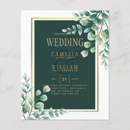 Flyer Esmeralda de la invitación a la Boda Verde Botánic