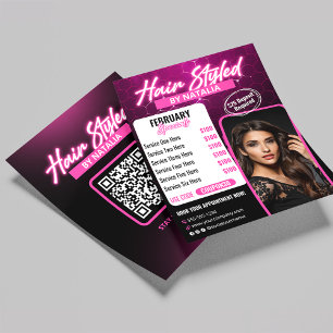 Flyer Especial del Salón de Belleza Moderno Black & Pink
