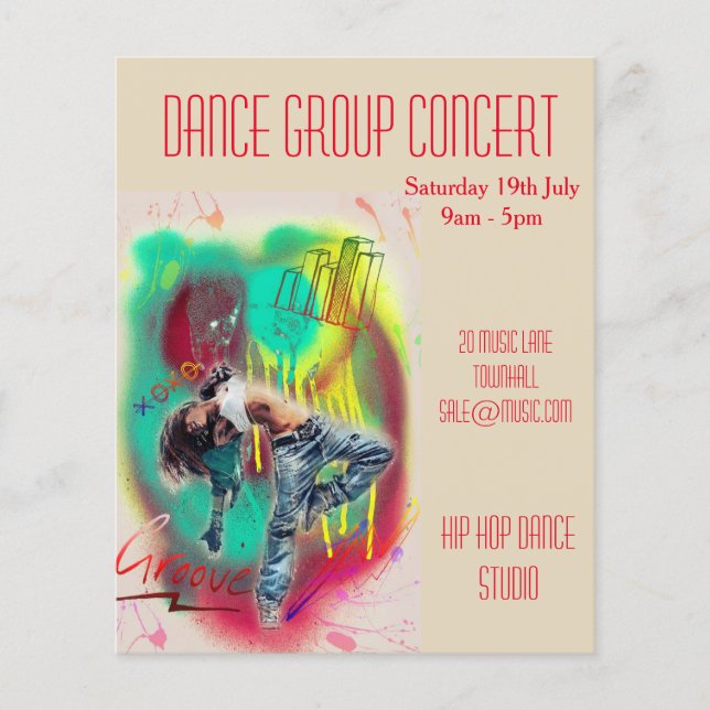 Flyer Espectáculo de baile moderno o hip hop (Frente)