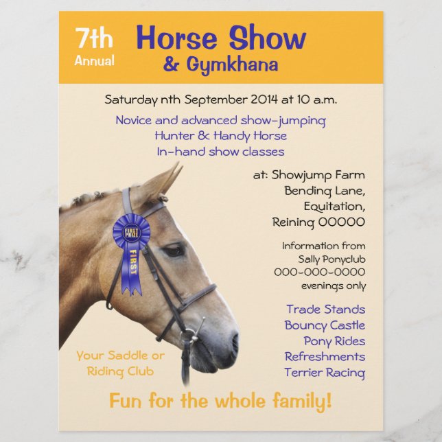 Flyer Espectáculo de caballos o evento de gimnasia (Frente)